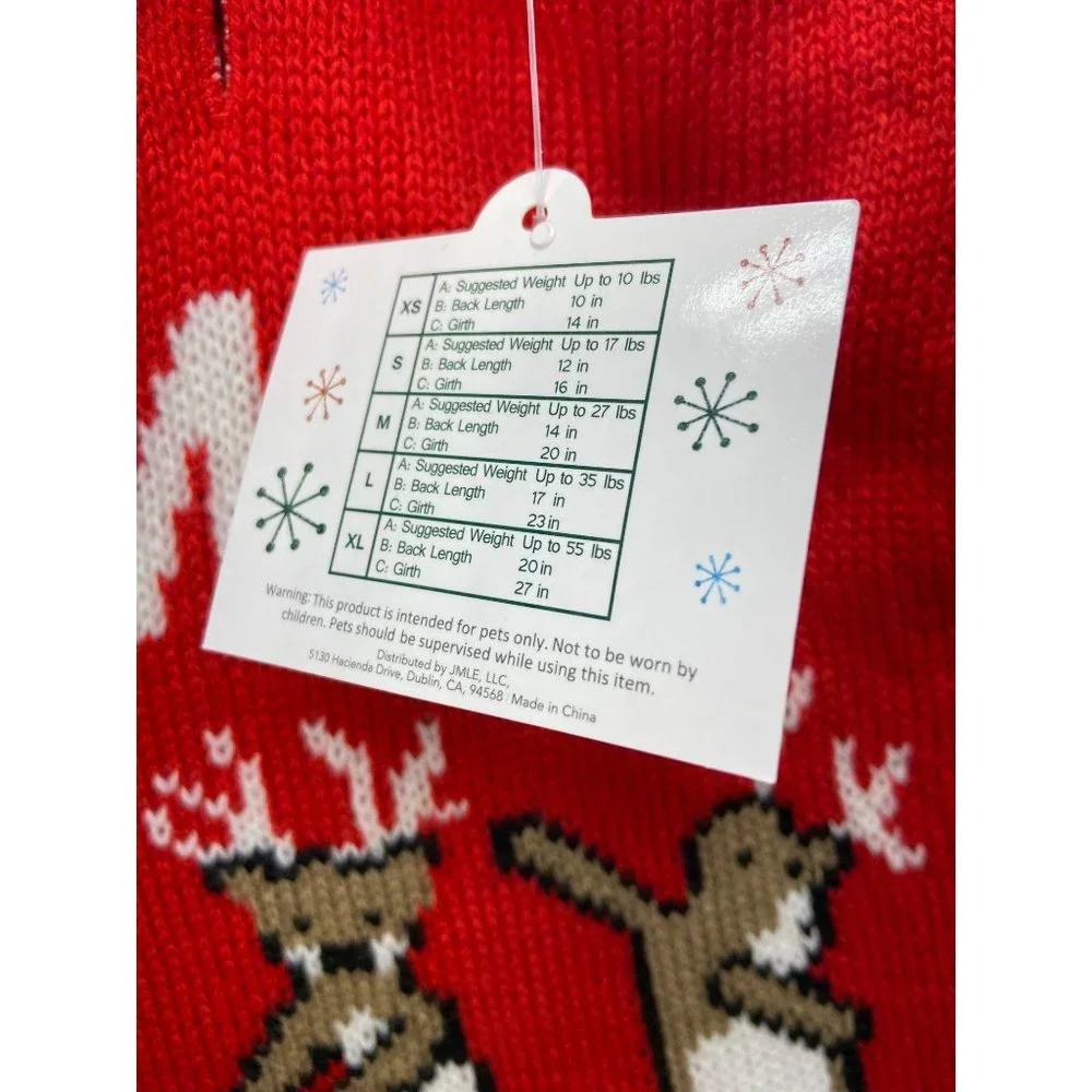 Very Merry Christmas XMAS Dance‎ Off Dancing Reindeer Cable Knit Dog Size Medium